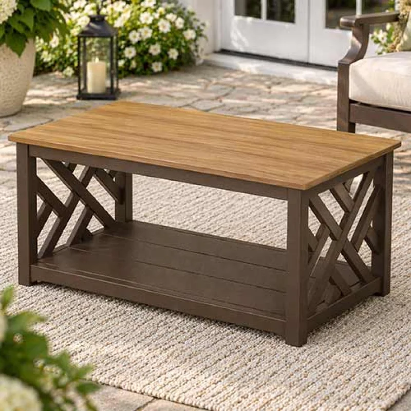 POLYWOOD Chippendale Coffee Table - Select Accents - CT2P23362 Black / Driftwood