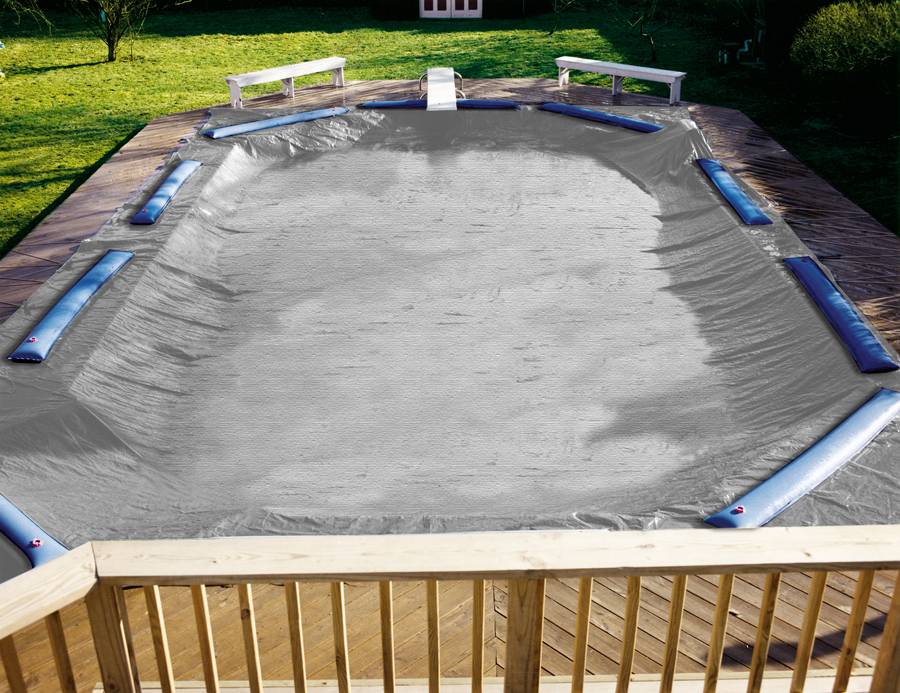 17' x 29' Winter Cover for 12' x 24' Rectangle Pool 15 Yr. Silver