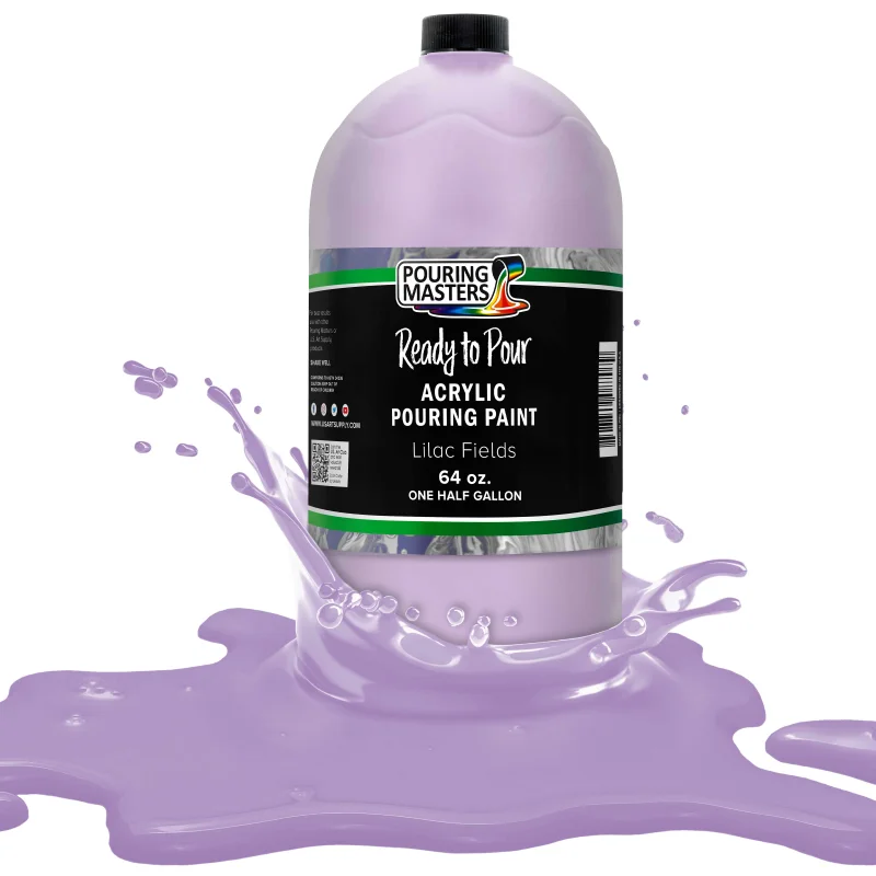 Pouring Masters Lilac Fields Ready to Pour Acrylic Pouring Paint - Premium 64-Ounce Pre-Mixed Fluid Acrylic Paint - Fluid Art Supplies for Canvas, Wood, Paper, Tile & Rocks