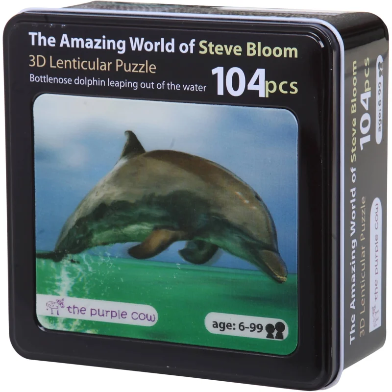 Purple Cow 3D Lenticular Bottlenose Dolphin Puzzle - 104 Pieces