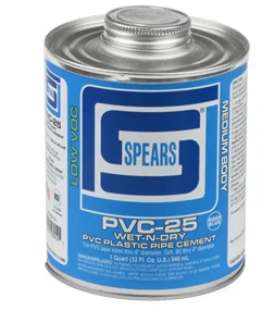PVC Glue 1/4 Pint 4 Oz Spears PVC-25 054211034491