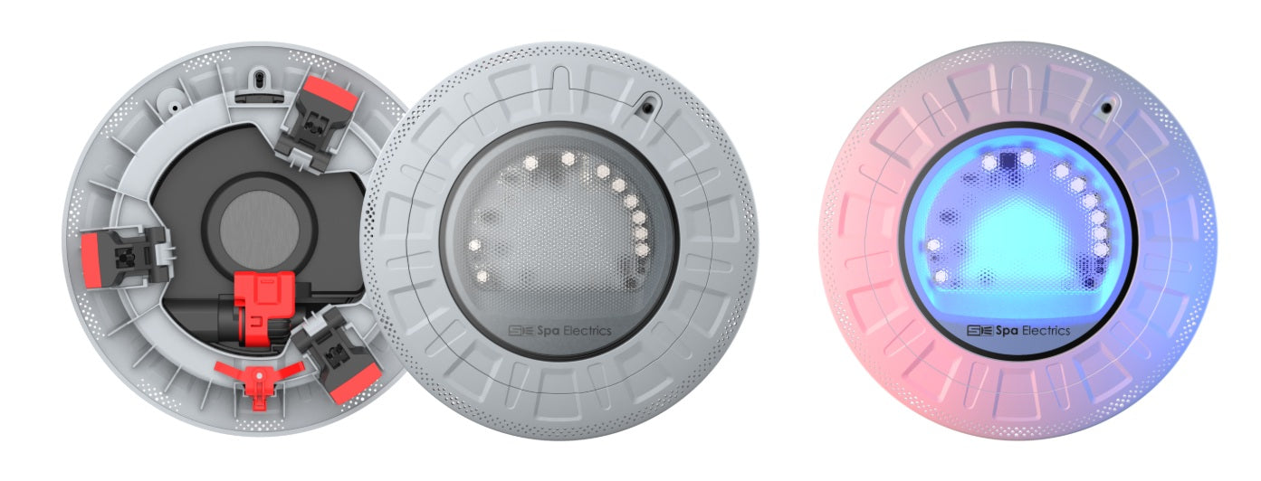Spa Electrics Hayward Twist-Lock Retro R10 Series Multi Plus LED Light Kit w/White Ring R10HL12R1WMP