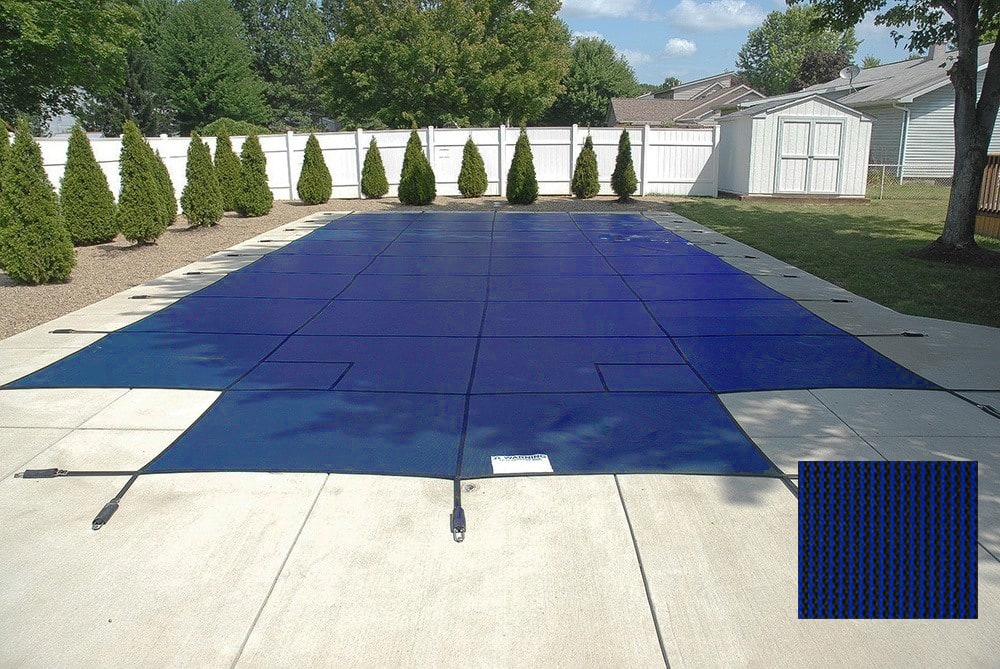 PoolTux 12'x20' Royal Mesh, Rectangle Safety Cover, Blue, 15 Yr. Warranty
