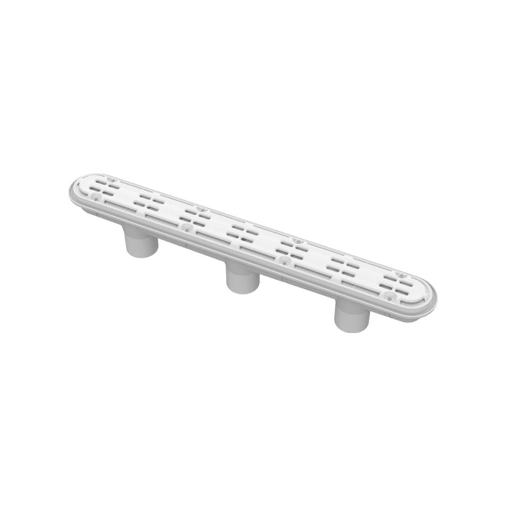 AquaStar Channel Drain, White, 3-Port Sump, Anti-Entrapment Outlet Cover | 32CDAV101