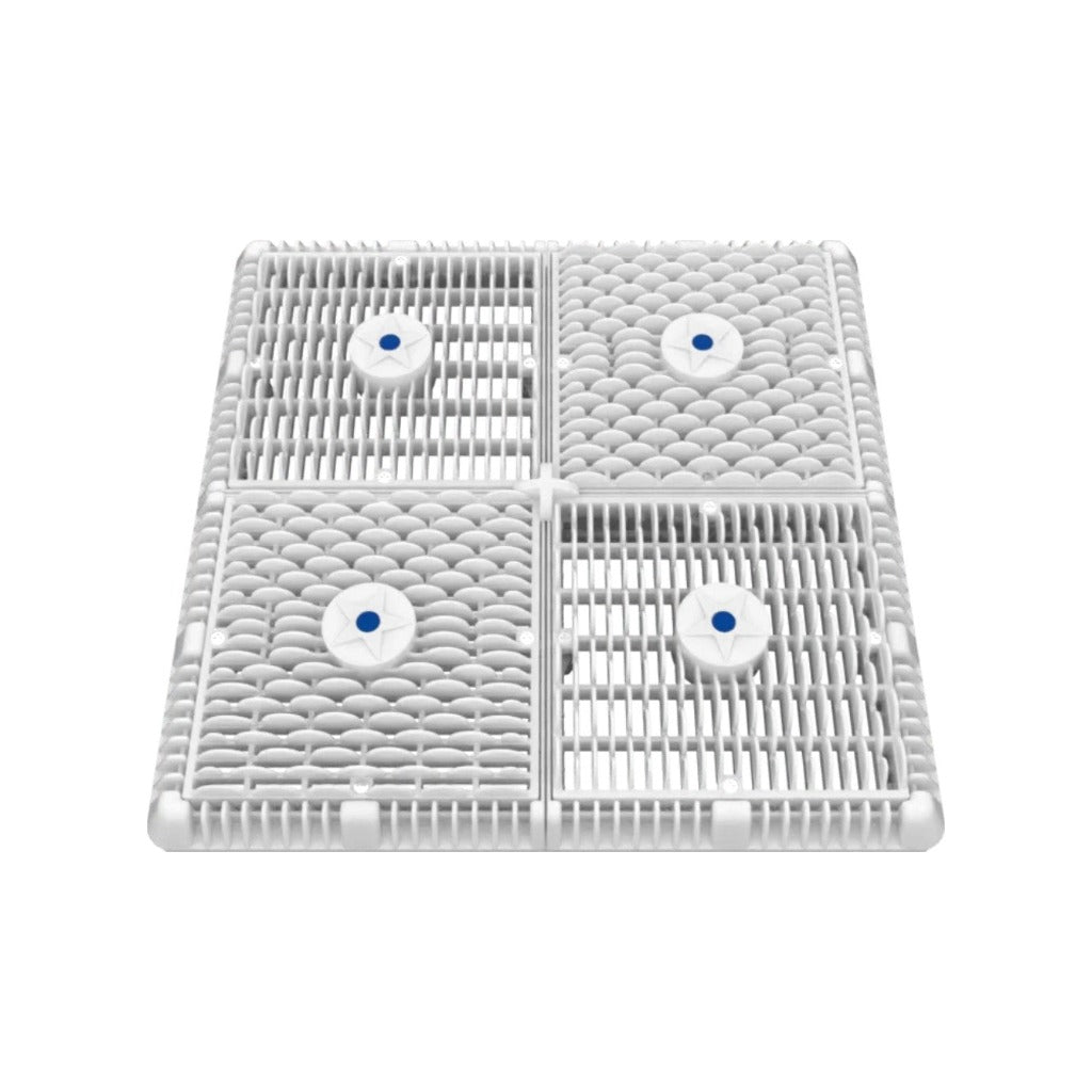 AquaStar Wave Channel Drain with Frame and Grate, White | WAV18WR101