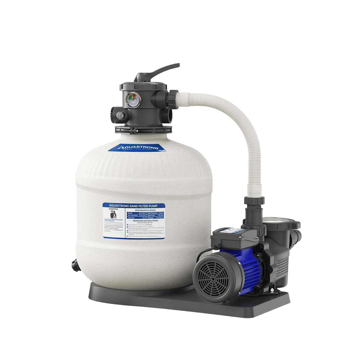 SFPV181T 1.5HP Sand Filter Pump 8100GPH with Timer 18in Up to 28000GAL