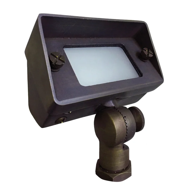 Sollos | 995410S | LED Mini Rectangular Flood Light4", Antique Brass -12V - 35W Equivalent JC35, 3000K (7-10 day lead time)