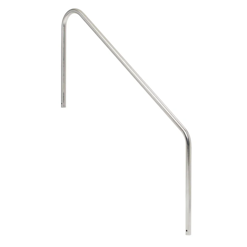 Stair Mounted 2-Bend 5 Foot Pool Hand Rail With 1 Foot Extension Back - 1.90 x .065 Inches