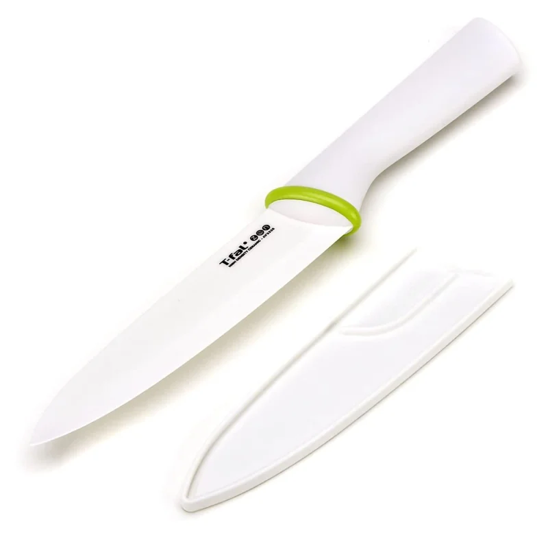 T-Fal Zen 84211 Ergonomic Sharp Ceramic 6 Inch Kitchen Santoku Knife with Sheath
