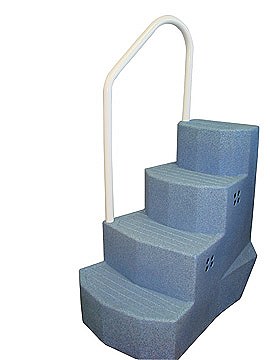 The Duke Blue Granite Step with One Handrail for Above Ground Pool