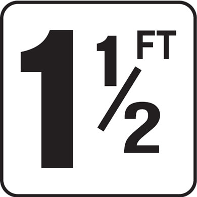 Inlays 1-1/2 with FT 6x6 Stick-On, 4" Numbers, Vinyl