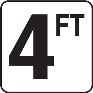 Inlays 4 with FT 6x6 Stick-On, 4" Numbers, Vinyl