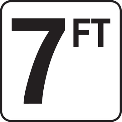 Inlays 7 with FT 6x6 Stick-On, 4" Numbers, Vinyl