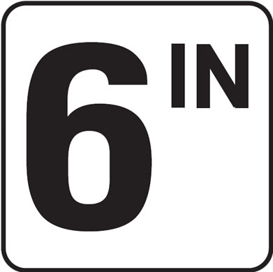 Inlays 6 with IN 6x6 Stick-On, 4" Numbers, Vinyl