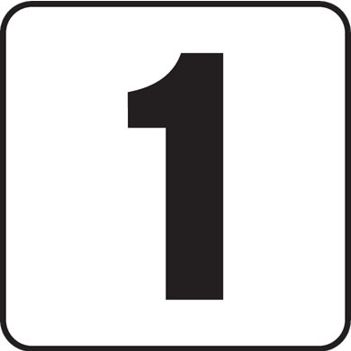Inlays 1 6x6 Stick-On, 4" Numbers, Vinyl