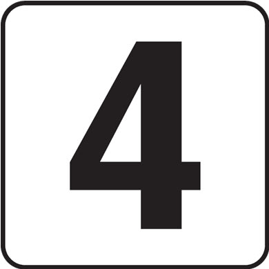 Inlays 4 6x6 Stick-On, 4" Numbers, Vinyl