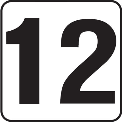 Inlays 12 6x6 Stick-On, 4" Numbers, Vinyl