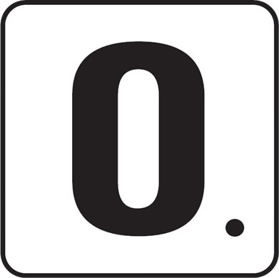Inlays 0 with Decimal 6x6 Stick-On, 4" Numbers, Vinyl