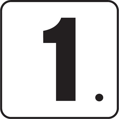 Inlays 1 with Decimal 6x6 Stick-On, 4" Numbers, Vinyl