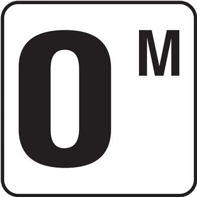 Inlays 0M 6x6 Stick-On, 4" Numbers, Vinyl