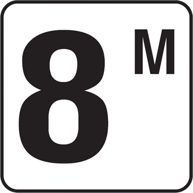 Inlays 8 with M 6x6 Stick-On, 4" Numbers, Vinyl