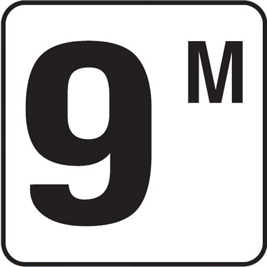 Inlays 9 with M 6x6 Stick-On, 4" Numbers, Vinyl