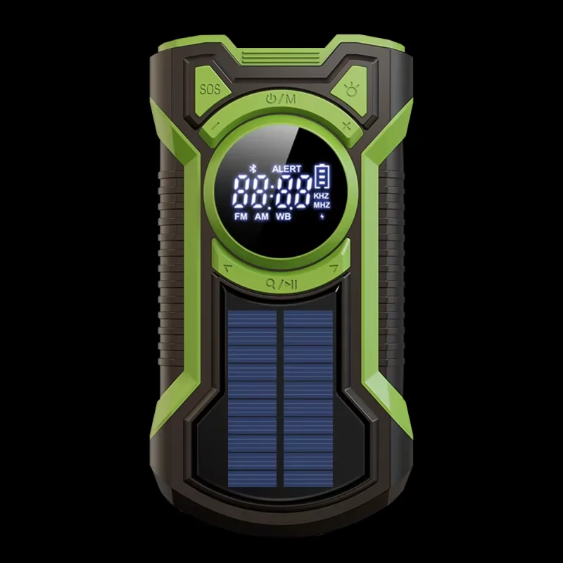 Vepine Emergency Weather Radio | Multi-Power Hand Crank Radio with NOAA Alerts | Reliable Communication for Safety Green