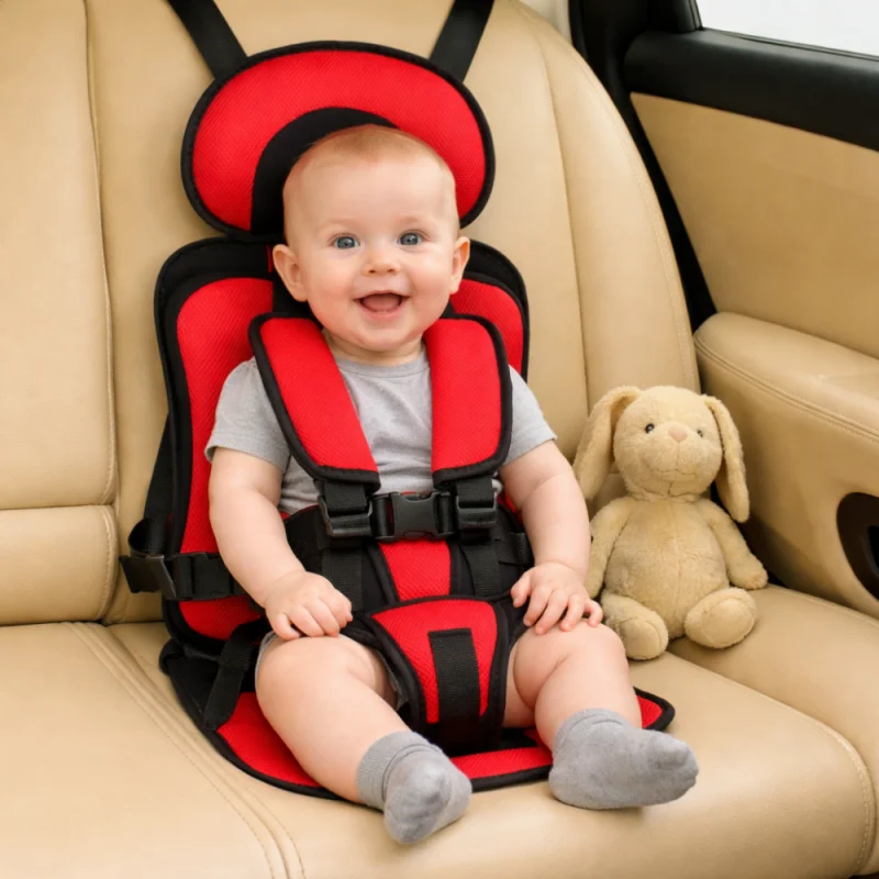 Vepine Travel Buddy | Portable Car Seat Booster with 5-Point Harness | Lightweight Design for Safe Kids Travel Blue
