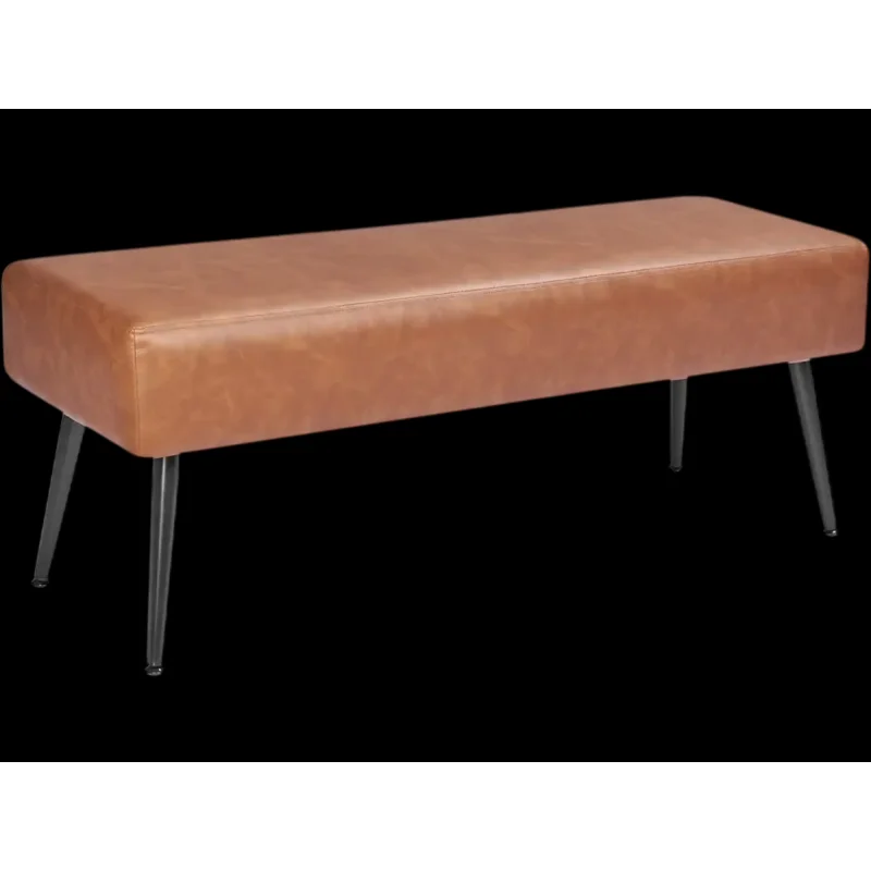Vevor Bedroom Bench 43.3" PU Leather Upholstered Entryway Bench Brown New