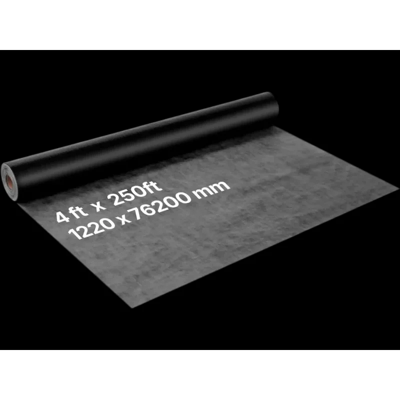 Vevor House Wrap 4' x 250' 0.17 mm Black Vapor Barrier New
