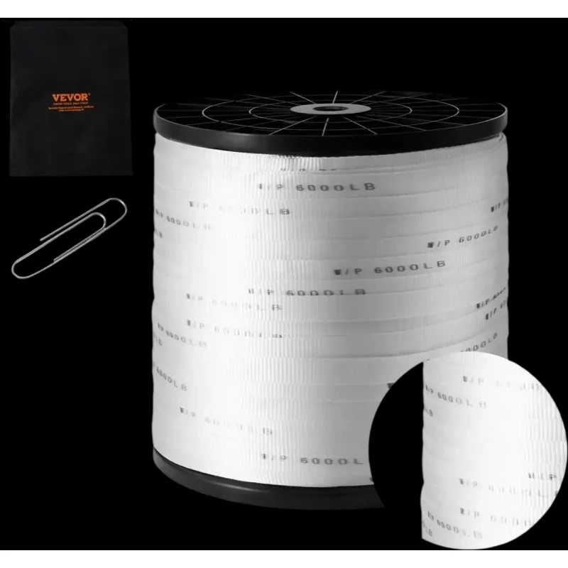 Vevor Polyester Pull Tape 1" x 2103' 6000 lbf Flat Rope White New