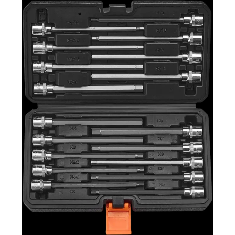 Vevor Socket Set Extra Long Allen Hex Bit 18-Piece 3/8" Drive New
