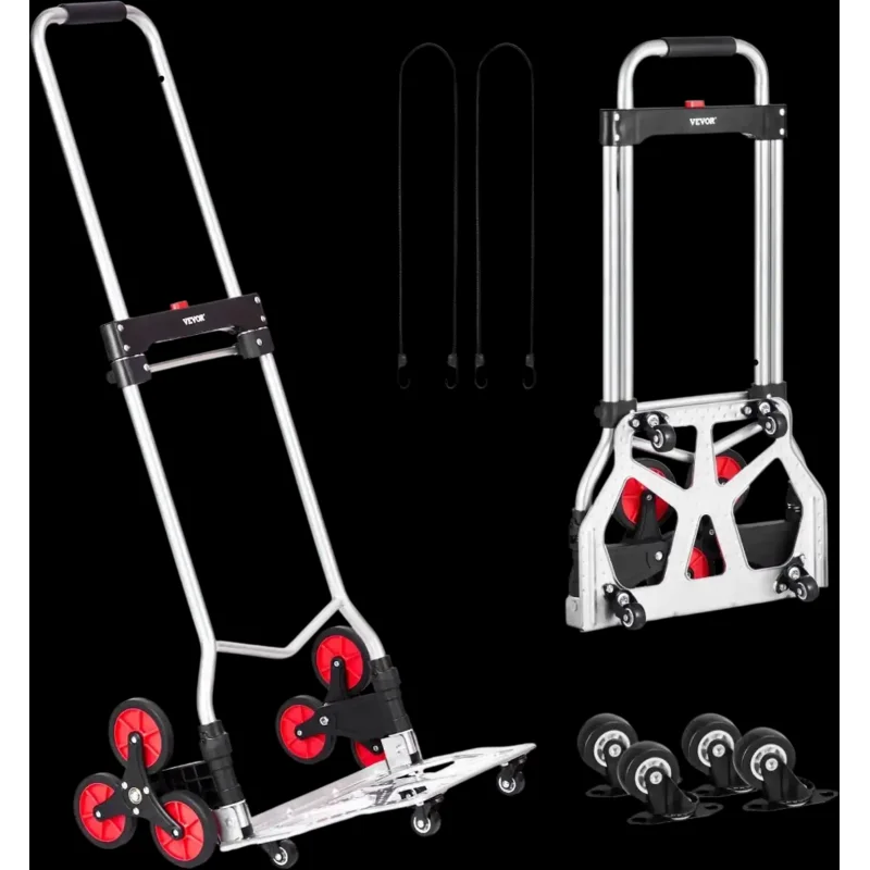 Vevor Stair Climbing Cart Heavy-Duty Folding Hand Truck Dolly 260 lbs 10 Wheels New