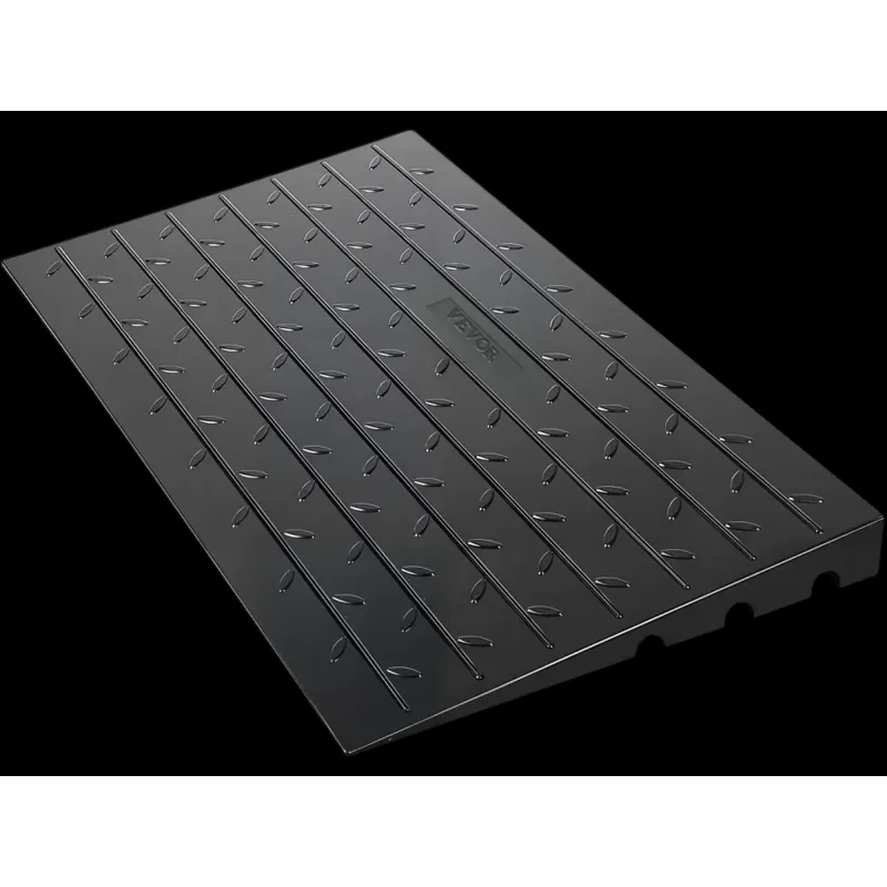Vevor Threshold Ramp 4" Rise Rubber Doorway Ramp with 3 Cord Channels New