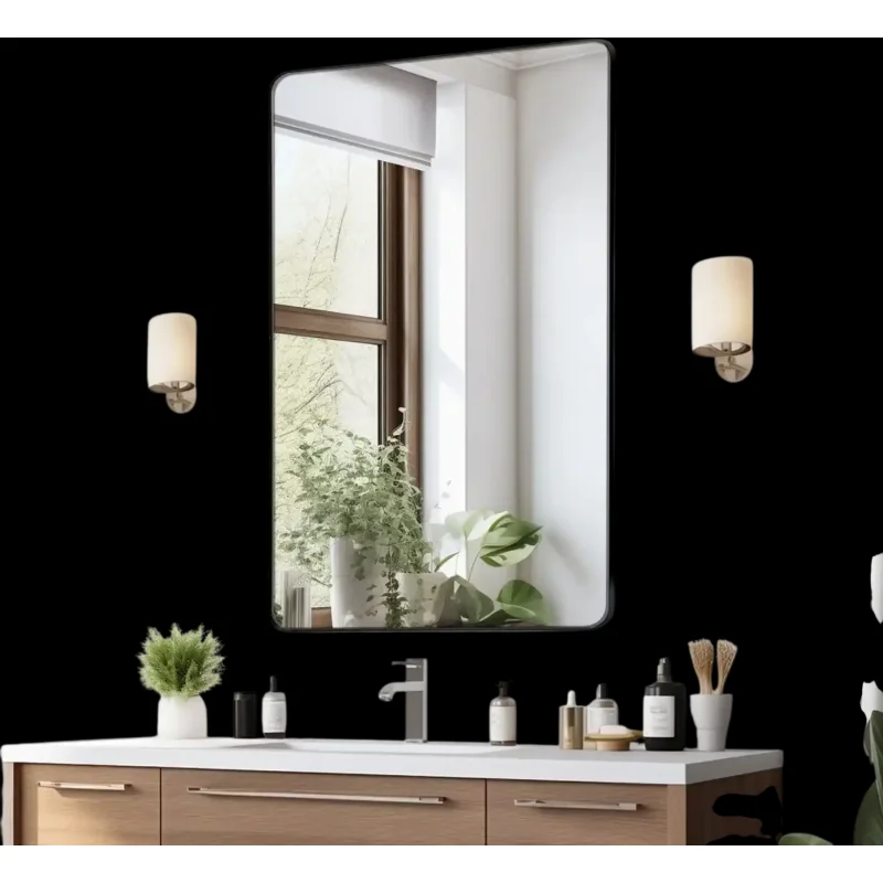Vevor Wall Mounted Makeup Mirror 30" x 48" Aluminum Frame Bathroom Mirror New