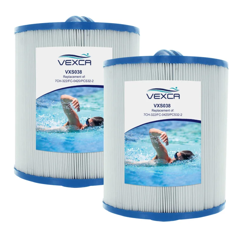 Vexca Spa Filter Cartridge for Unicel 7CH-322, Pleatco PAS35-2, Filbur FC-0420 2 Pack