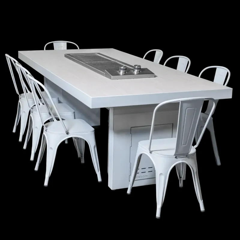 Videl Alameda Cooking Table with Anza 2-Burner Grill White Vein