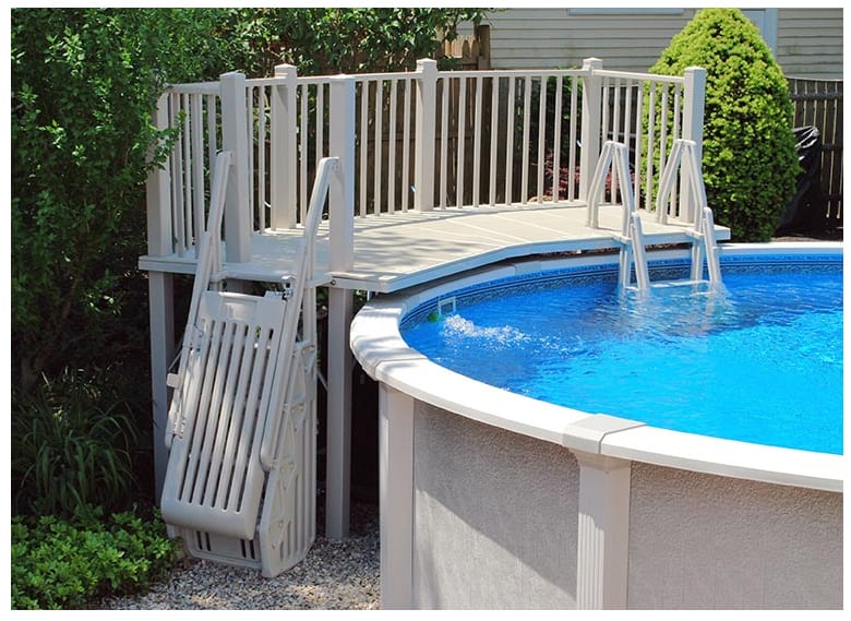 Vinyl Works 5' x 13.5' Resin Fan Deck for A/G Pool | FD-T