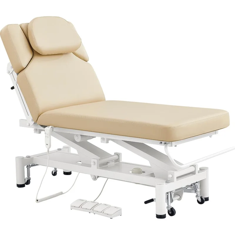VitalEarth Spa Wellness Therapy Bed - with Electrical Hand and Foot Remote Control - Beige / Available in White, Black, Gray and Beige by DIR Salon Furniture