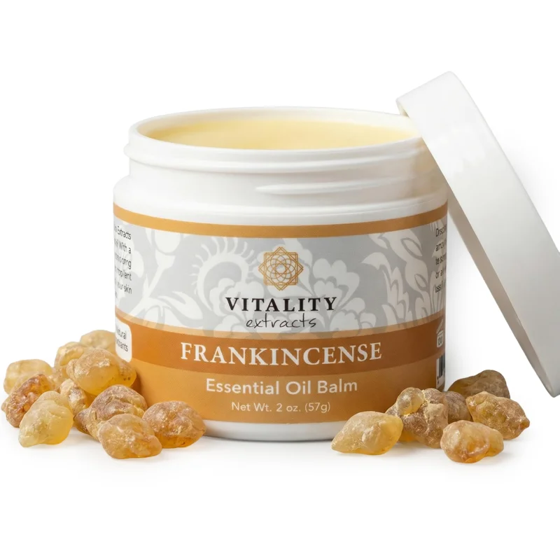 Vitality Extracts Frankincense Essential Oil Balm (2oz)Boswellia Serrata, Beeswax & Vitamin E, Deep Moisturizing Skin Balm for Dry, Cracked Skin, Soothing & Nourishing for All Skin Types