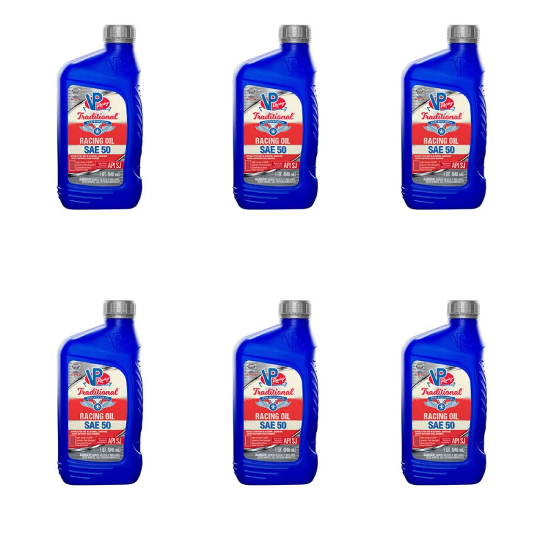 VP Racing Fuels Traditional Non Synthetic Racing Oil, Quart SAE 50 (6 Pack)