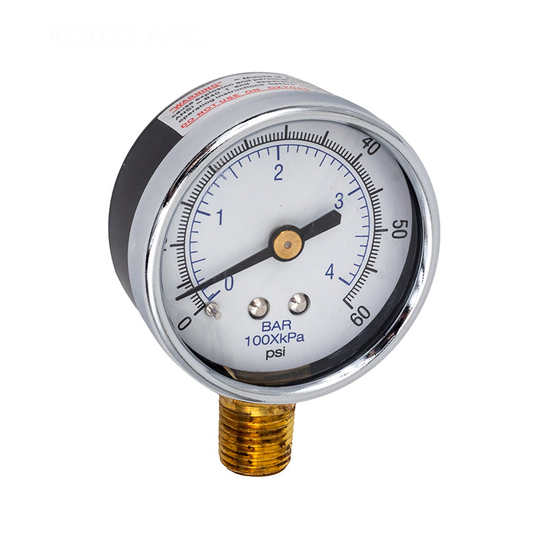 Waterco WC30B3000 0-60 PSI Bottom-Mount Pool Filter Pressure Gauge