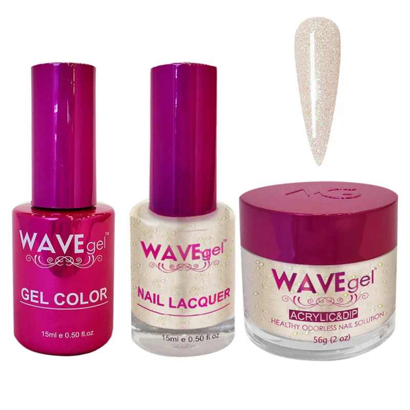 Wave Princess Collection 3-In-1 Matching Combo Set / 1 Gel Polish 0.5 oz. + 1 Lacquer 0.5 oz. + 1 Dip Powder 2 oz. / #115 White Might