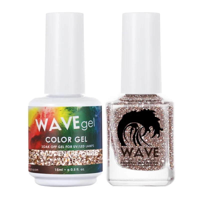 Wave Simplicity Collection 2-In-1 Matching Duo Set / 1 Gel Polish 0.5 oz. + 1 Lacquer 0.5 oz. / #P102 Hidden Treasure