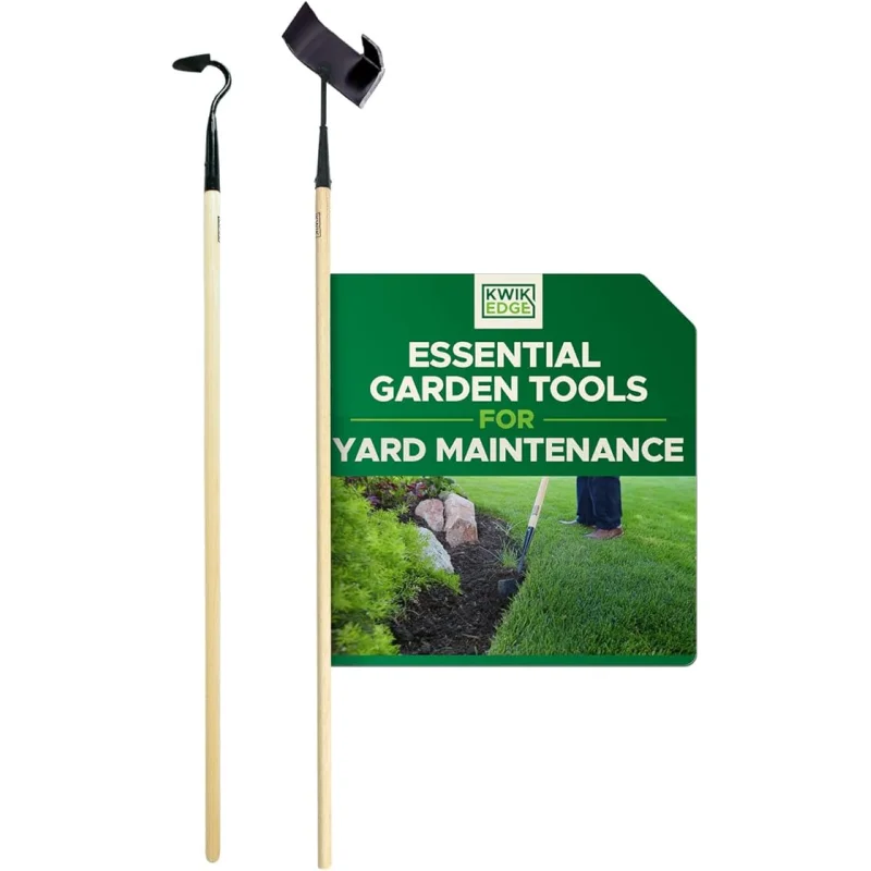 Weeder & Lawn Edger for Landscaping - Manual Edgers, Edging Shovel for Precise Clean Borders, Garden Cultivator Long Handle for Tight Spaces, Long Handle Garden Tools Landscaping - KWIK EDGE Duo