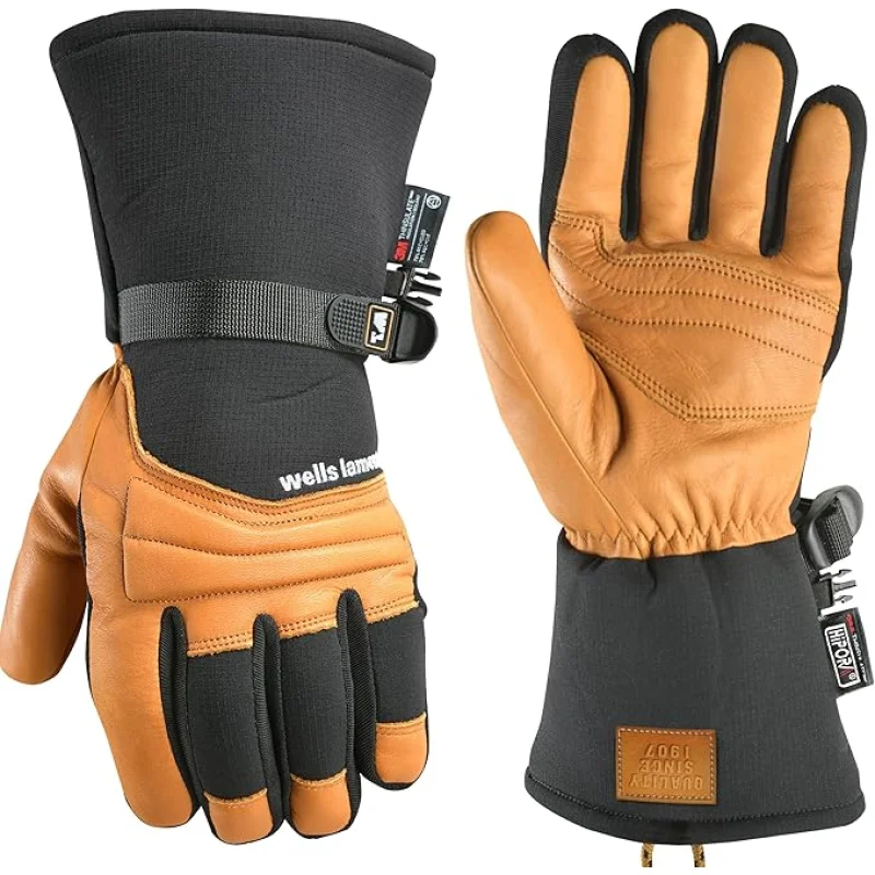 Wells Lamont Waterproof Winter Gloves (Black/Tan) Size XXL